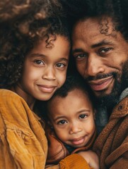 A loving couple holds their child, a tender moment of family bonding