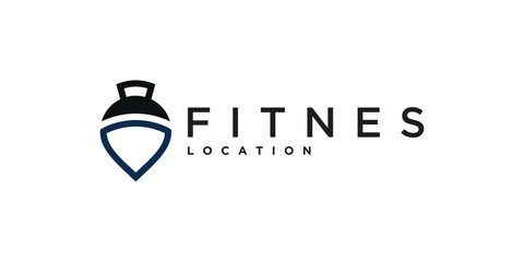Modern fitnes and gym logo design. Premium Vector