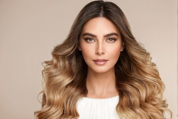 Fototapeta premium Portrait of a Beautiful Young Woman with Pristine Skin, Highlighting Face Care, Cosmetology, and Spa