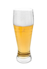 Full glass of beer isolated on white