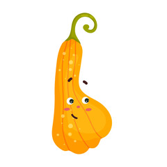 Funny, cartoon character of autumn pumpkin. Vector graphics.