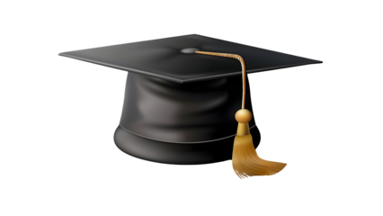 Graduation cap isolated on a transparent background, PNG, Ai