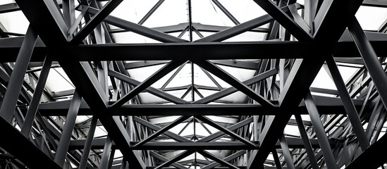 Fototapeta premium photo portrait Steel frame Industrial Steel Structure for concept building construction