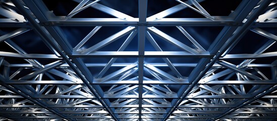 photo portrait Steel frame Industrial Steel Structure for concept building construction
