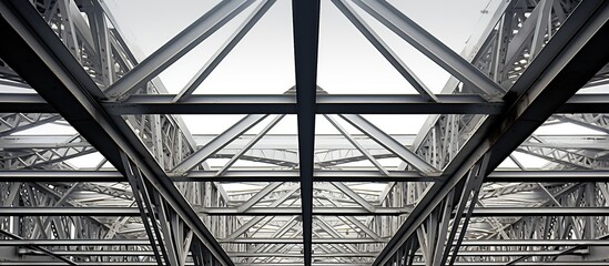 photo portrait Steel frame Industrial Steel Structure for concept building construction