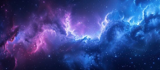 A purple and blue galaxy with stars and a purple line. The galaxy is very colorful and has a lot of stars