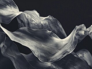 Naklejka premium A close-up photograph of a single flower in shades of gray