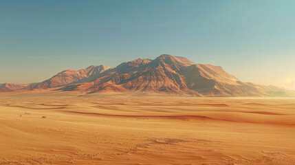 Fototapeta premium A serene desert landscape with sand dunes created with Generative AI technology