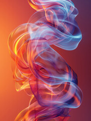 Obraz premium Abstract digital shapes, captured with motion blur on red background created with Generative AI technology
