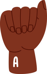 Hand Sign Alphabet A Letter