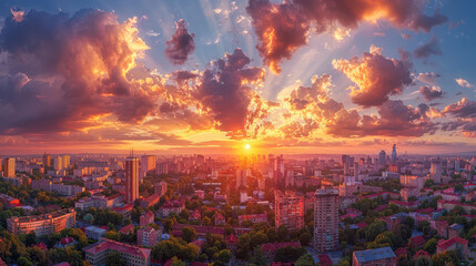 Obraz premium Bucharest, Romania city created with Generative AI technology