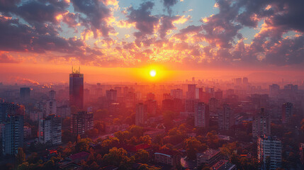 Fototapeta premium Bucharest, Romania city created with Generative AI technology