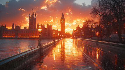 Naklejka premium Capture the grandeur of London, United Kingdom created with Generative AI technology