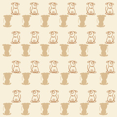 Seamless Repeat Sitting Dog Pattern, Great for wrapping paper, wallpaper, fabric, t shirts, clothing, book bags, pillows, notebooks, book cover, gift bags, phone case, flags, gifts, 