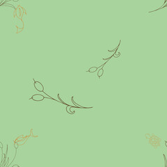 Seamless Repeat Pattern Cattails and Goldfish Great for wrapping paper, wallpaper, fabric, t shirts, clothing, book bags, pillows, notebooks, sheets, patterns, 