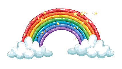 Illustration of rainbow isolated on a transparent background, PNG, Ai