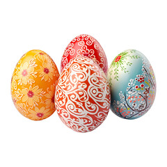 Fototapeta premium Colorful Easter-Eggs (PNG) isolated on transparent background