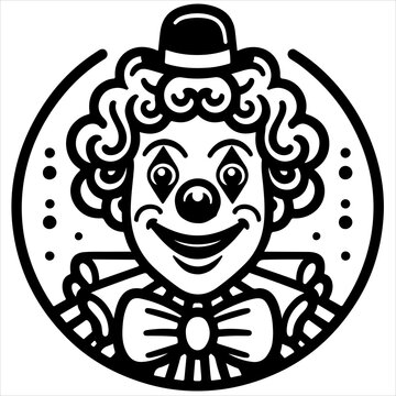 recommend clip art: Clown black outline illustration.
