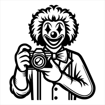 recommend clip art: Clown black outline illustration.
