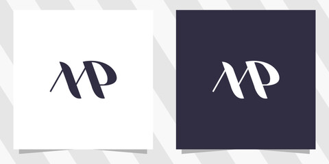 letter mp pm logo design vector