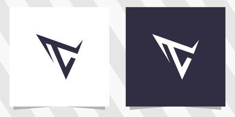 letter tc ct logo design vector