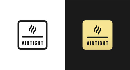 Airtight label or Airtight container label vector isolated. Best airtight label for product packaging design, print design, and more about airtight.