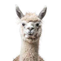 close up of a llama isolated on white, PNG