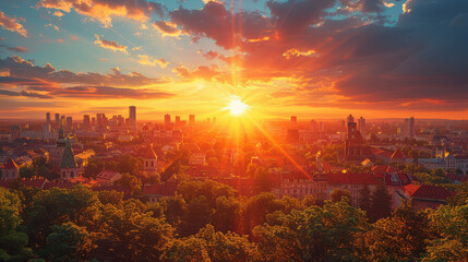 Zagreb, Croatia city skyline created with Generative AI technology