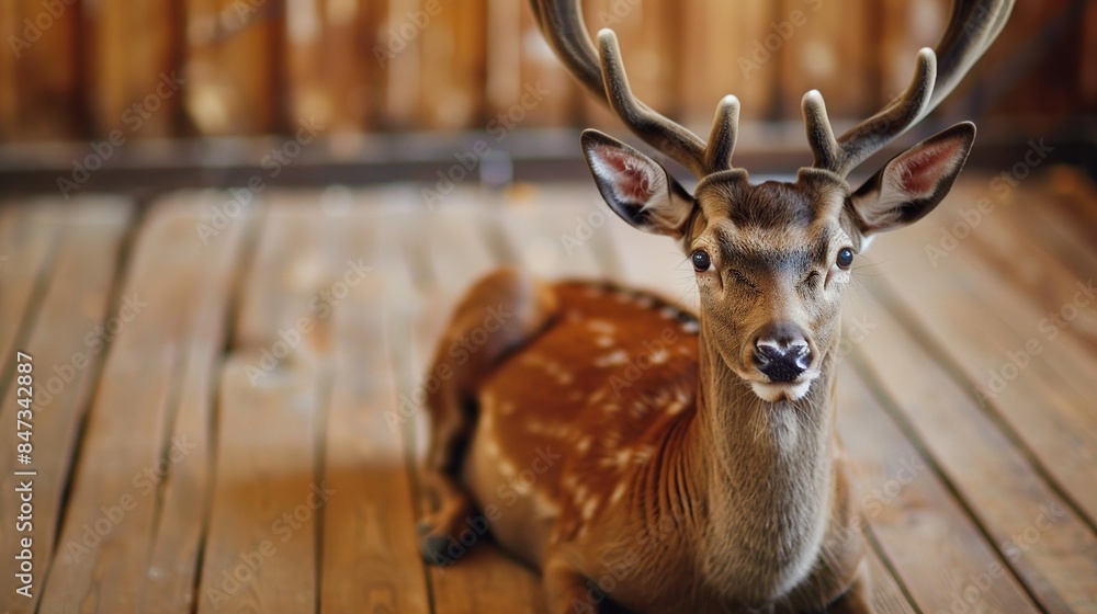 Wall mural Close-up Portrait of a Curious Deer