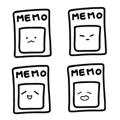 Vector Notepad with Various Expressions | Doodle Style | Cute & Minimalist