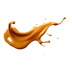 Splash of caramel on transparent background png