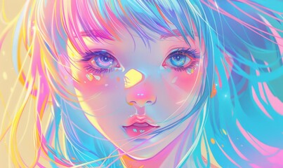 Vibrant Anime Art Portrait