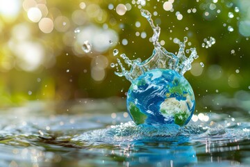 Earth Splashing into Water