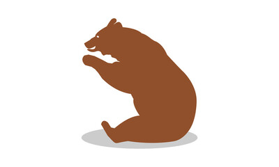Sitting bear illustration design vector