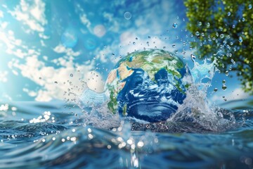 Earth Splashing Into Water