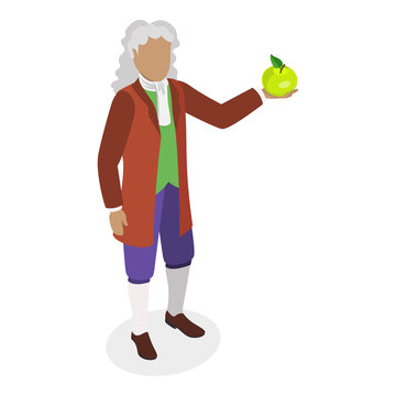 3D Isometric Flat  Set of Great Scientists. Item 4