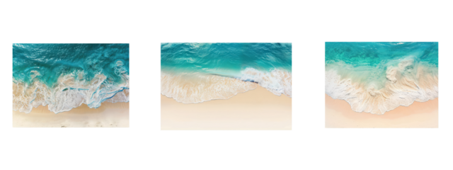 A wave at beach isolated on white transparent background, PNG File. Perfect for clipart