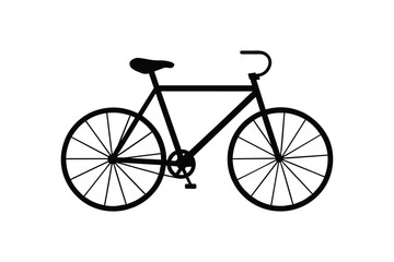 Fototapeta premium vintage bicycle illustration line art silhouette white background