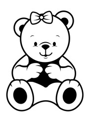 Cute Teddy Bear | Stuffed Toy | Huggable Teddy | Teddy’s Girl | Baby Toy | Wildlife Party Decors | Original Illustration | Vector and Clipart | Cutfifle and Stencil