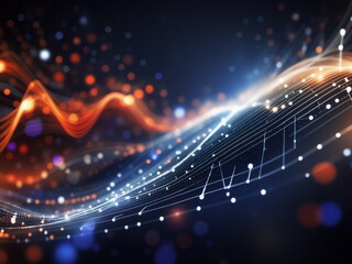 Obraz premium Abstract background ideal for digital, technologies, data science, scientific, neural networks, AI, network, data transmission and analysis, audio and visual concept. 