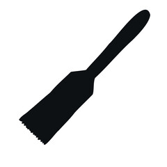 Vector hand drawn paint brush silhouette isolated on white background
