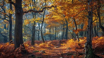 Obraz premium Colorful autumn woodland