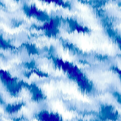 Water blur degrade alcohol ink texture background. Seamless liquid flow stripe effect. Distorted tie dye wash variegated fluid blend. Repeat ombre pattern for sea, ocean, nautical maritime backdrop