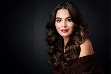 Naklejka premium Portrait of a Beautiful Young Woman with Pristine Skin, Highlighting Face Care, Cosmetology, and Spa