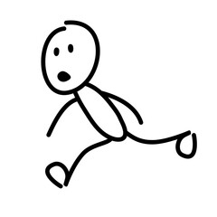 Stick man in various poses and expression hand drawn vector