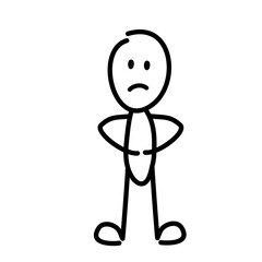 Stick man in various poses and expression hand drawn vector