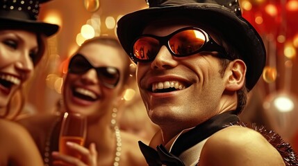 Celebration in the workplace - corporate party fun, team bonding, lively entertainment, joy of colleagues coming together to celebrate achievements and foster a positive work environment.