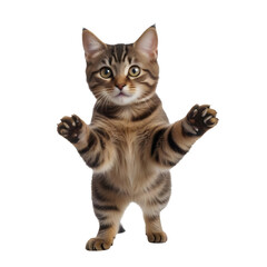 Fototapeta premium cat playing isolated on white