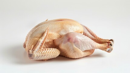 Whole chicken meat isolated on white background.