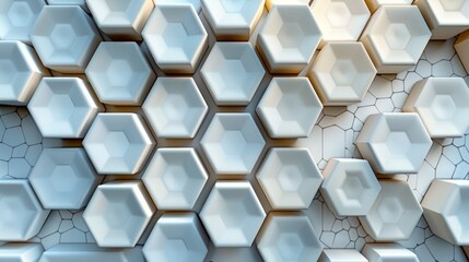 Abstract geometric background with a pattern of white hexagonal shapes.
